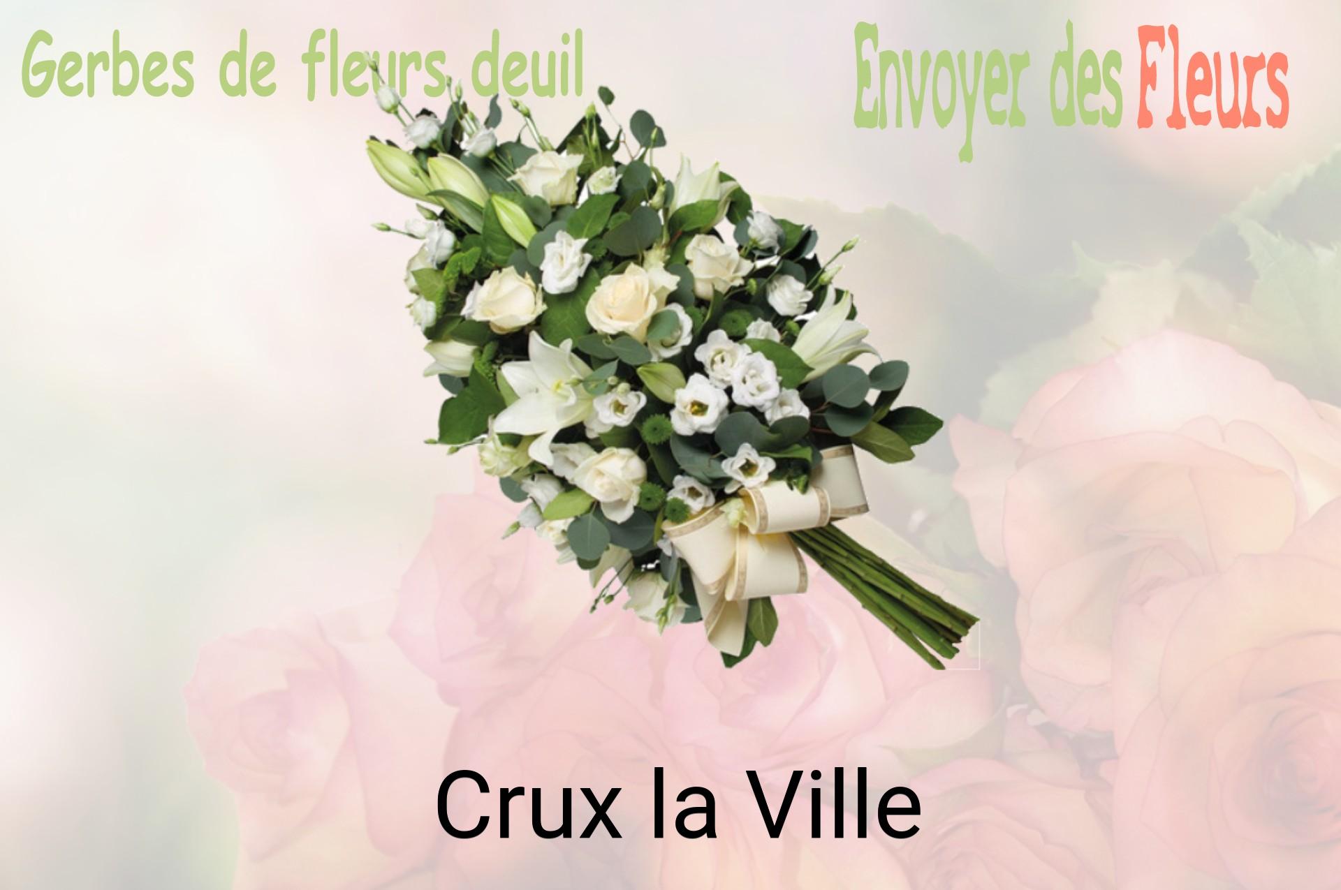 Gerbe de fleurs de deuil livrée à Crux-la-Ville